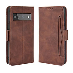 Coque Portefeuille Livre Cuir Etui Clapet BY3 pour Google Pixel 6 5G Marron