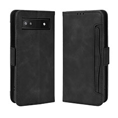 Coque Portefeuille Livre Cuir Etui Clapet BY3 pour Google Pixel 6a 5G Noir