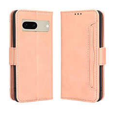 Coque Portefeuille Livre Cuir Etui Clapet BY3 pour Google Pixel 7 5G Rose