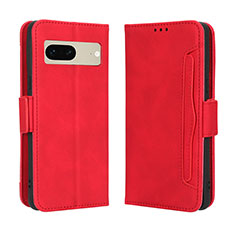 Coque Portefeuille Livre Cuir Etui Clapet BY3 pour Google Pixel 7 5G Rouge