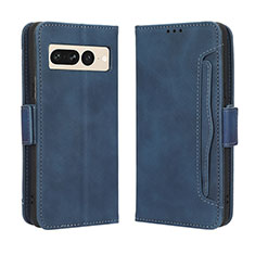 Coque Portefeuille Livre Cuir Etui Clapet BY3 pour Google Pixel 7 Pro 5G Bleu