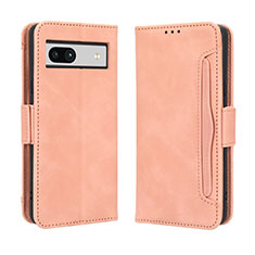 Coque Portefeuille Livre Cuir Etui Clapet BY3 pour Google Pixel 7a 5G Rose