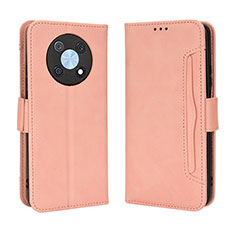 Coque Portefeuille Livre Cuir Etui Clapet BY3 pour Huawei Enjoy 50 Pro Rose