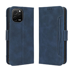 Coque Portefeuille Livre Cuir Etui Clapet BY3 pour Huawei Enjoy 50z Bleu