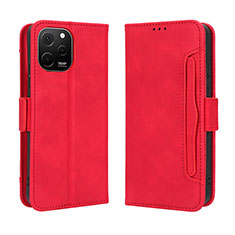 Coque Portefeuille Livre Cuir Etui Clapet BY3 pour Huawei Enjoy 50z Rouge