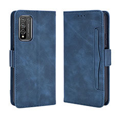 Coque Portefeuille Livre Cuir Etui Clapet BY3 pour Huawei Honor 10X Lite Bleu