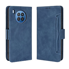 Coque Portefeuille Livre Cuir Etui Clapet BY3 pour Huawei Honor 50 Lite Bleu