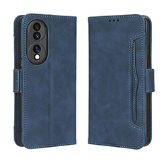 Coque Portefeuille Livre Cuir Etui Clapet BY3 pour Huawei Honor 70 5G Bleu