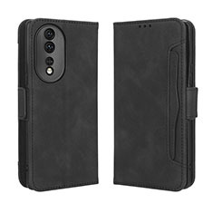 Coque Portefeuille Livre Cuir Etui Clapet BY3 pour Huawei Honor 80 5G Noir