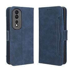 Coque Portefeuille Livre Cuir Etui Clapet BY3 pour Huawei Honor 80 Pro Flat 5G Bleu