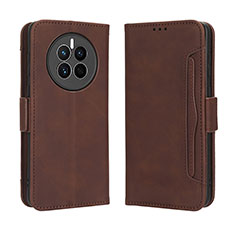 Coque Portefeuille Livre Cuir Etui Clapet BY3 pour Huawei Mate 50 Marron