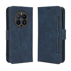 Coque Portefeuille Livre Cuir Etui Clapet BY3 pour Huawei Mate 50 Pro Bleu