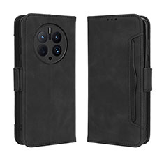 Coque Portefeuille Livre Cuir Etui Clapet BY3 pour Huawei Mate 50 Pro Noir