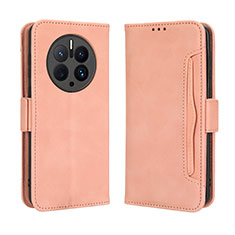 Coque Portefeuille Livre Cuir Etui Clapet BY3 pour Huawei Mate 50 Pro Rose