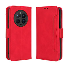 Coque Portefeuille Livre Cuir Etui Clapet BY3 pour Huawei Mate 50 Pro Rouge