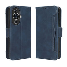 Coque Portefeuille Livre Cuir Etui Clapet BY3 pour Huawei Nova 11 Bleu