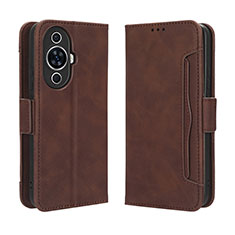 Coque Portefeuille Livre Cuir Etui Clapet BY3 pour Huawei Nova 11 Marron