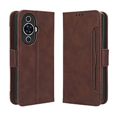 Coque Portefeuille Livre Cuir Etui Clapet BY3 pour Huawei Nova 11 Pro Marron