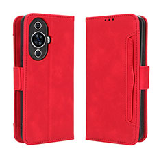 Coque Portefeuille Livre Cuir Etui Clapet BY3 pour Huawei Nova 11 Pro Rouge