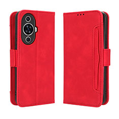 Coque Portefeuille Livre Cuir Etui Clapet BY3 pour Huawei Nova 11 Rouge