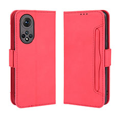 Coque Portefeuille Livre Cuir Etui Clapet BY3 pour Huawei Nova 9 Rouge