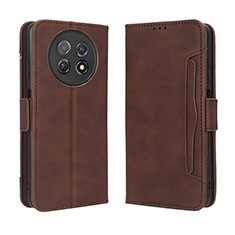 Coque Portefeuille Livre Cuir Etui Clapet BY3 pour Huawei Nova Y91 Marron