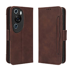 Coque Portefeuille Livre Cuir Etui Clapet BY3 pour Huawei P60 Art Marron