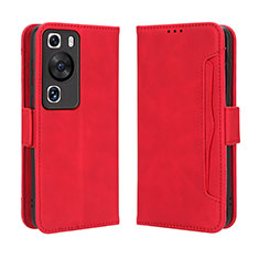 Coque Portefeuille Livre Cuir Etui Clapet BY3 pour Huawei P60 Pro Rouge