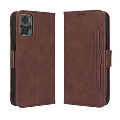 Coque Portefeuille Livre Cuir Etui Clapet BY3 pour Motorola Moto E22 Marron