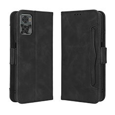 Coque Portefeuille Livre Cuir Etui Clapet BY3 pour Motorola Moto E22 Noir