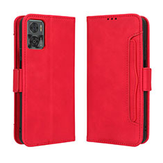 Coque Portefeuille Livre Cuir Etui Clapet BY3 pour Motorola Moto E22 Rouge