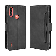 Coque Portefeuille Livre Cuir Etui Clapet BY3 pour Motorola Moto E7 Power Noir