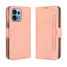 Coque Portefeuille Livre Cuir Etui Clapet BY3 pour Motorola Moto Edge 40 Pro 5G Rose