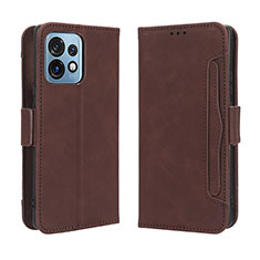 Coque Portefeuille Livre Cuir Etui Clapet BY3 pour Motorola Moto Edge Plus (2023) 5G Marron