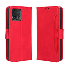 Coque Portefeuille Livre Cuir Etui Clapet BY3 pour Motorola Moto G72 Rouge