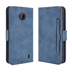 Coque Portefeuille Livre Cuir Etui Clapet BY3 pour Nokia C10 Bleu