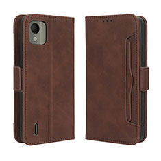 Coque Portefeuille Livre Cuir Etui Clapet BY3 pour Nokia C110 Marron