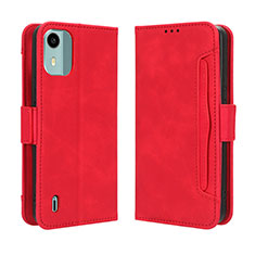 Coque Portefeuille Livre Cuir Etui Clapet BY3 pour Nokia C12 Pro Rouge