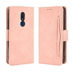 Coque Portefeuille Livre Cuir Etui Clapet BY3 pour Nokia C3 Rose