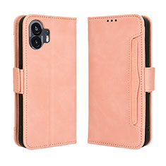 Coque Portefeuille Livre Cuir Etui Clapet BY3 pour Nothing Phone 2 Rose