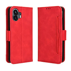 Coque Portefeuille Livre Cuir Etui Clapet BY3 pour Nothing Phone 2 Rouge