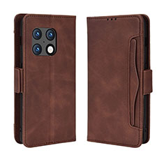 Coque Portefeuille Livre Cuir Etui Clapet BY3 pour OnePlus 10 Pro 5G Marron