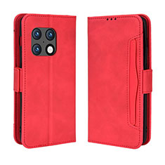 Coque Portefeuille Livre Cuir Etui Clapet BY3 pour OnePlus 10 Pro 5G Rouge