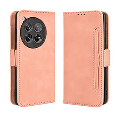 Coque Portefeuille Livre Cuir Etui Clapet BY3 pour OnePlus 12 5G Rose