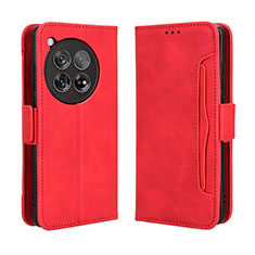 Coque Portefeuille Livre Cuir Etui Clapet BY3 pour OnePlus 12R 5G Rouge