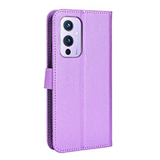 Coque Portefeuille Livre Cuir Etui Clapet BY3 pour OnePlus 9 5G Violet