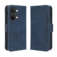 Coque Portefeuille Livre Cuir Etui Clapet BY3 pour OnePlus Ace 2V 5G Bleu