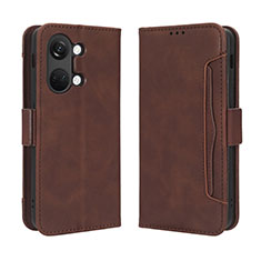 Coque Portefeuille Livre Cuir Etui Clapet BY3 pour OnePlus Ace 2V 5G Marron