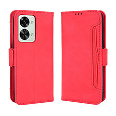 Coque Portefeuille Livre Cuir Etui Clapet BY3 pour OnePlus Nord 2T 5G Rouge