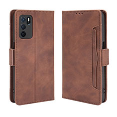 Coque Portefeuille Livre Cuir Etui Clapet BY3 pour Oppo A16 Marron